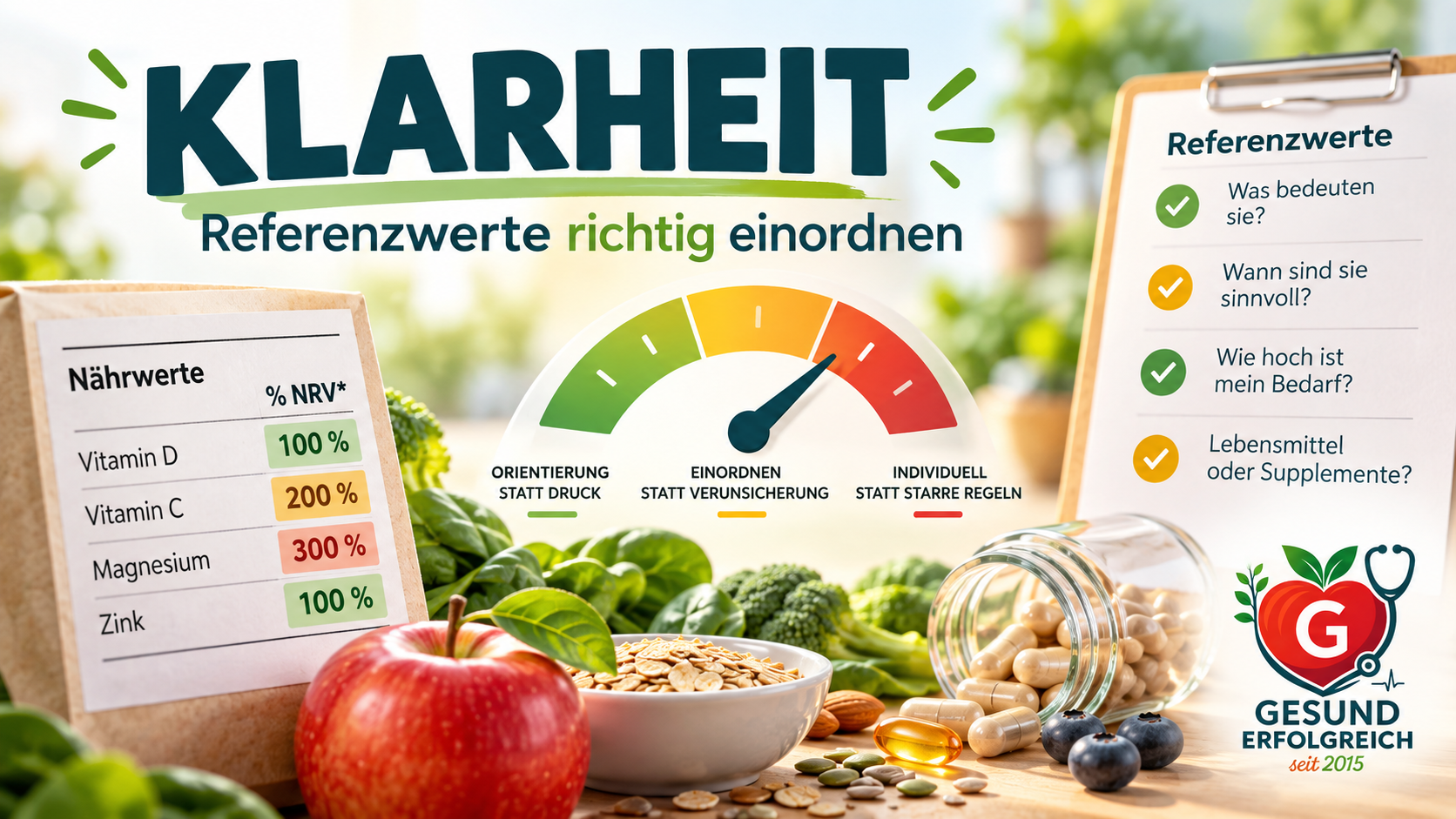 Referenzwerte bei Lebensmitteln und Nahrungsergänzungsmitteln richtig einordnen
